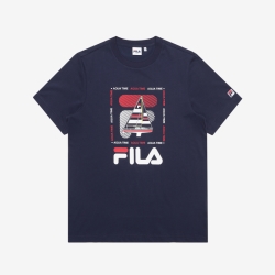 Fila Regular Fit Aqua Time X Logo Graphic - Naisten Poolopaita - Laivastonsininen | FI-40127